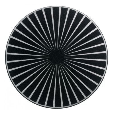 Mantel individual de fieltro Raini negro/plateado Diameter 40